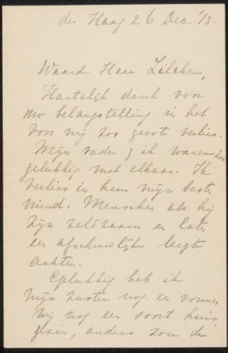 Letter to Philip Zilcken