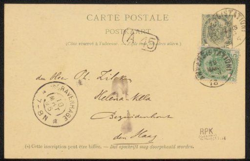 Postcard to Philip Zilcken