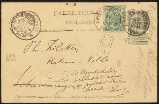 Postcard to Philip Zilcken