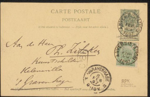 Postcard to Philip Zilcken