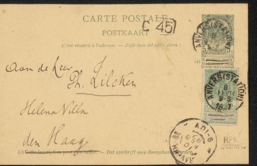Postcard to Philip Zilcken