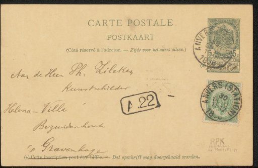 Postcard to Philip Zilcken