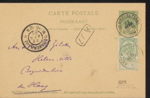 Postcard to Philip Zilcken
