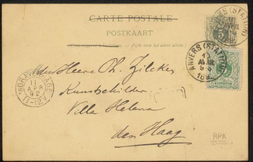 Postcard to Philip Zilcken