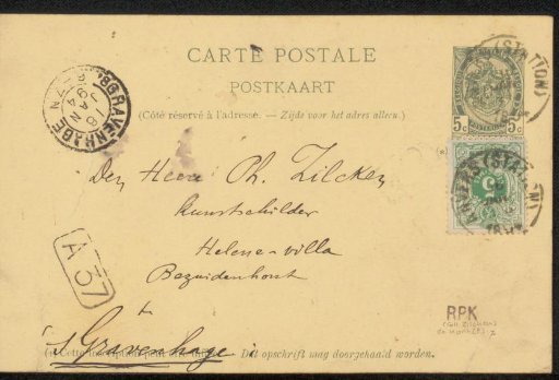 Postcard to Philip Zilcken