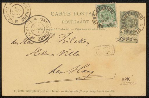 Postcard to Philip Zilcken