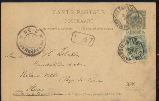 Postcard to Philip Zilcken