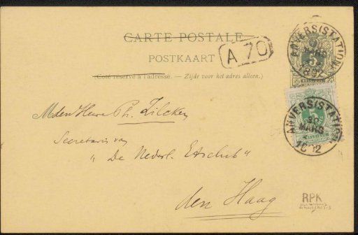 Postcard to Philip Zilcken