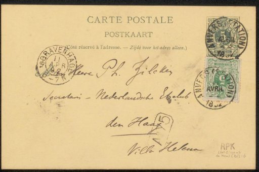 Postcard to Philip Zilcken