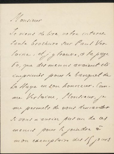 Letter to Philip Zilcken