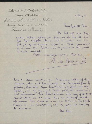 Letter to Philip Zilcken