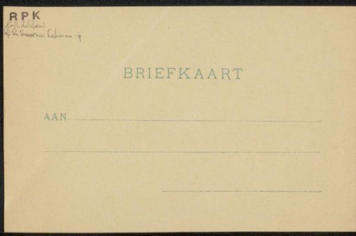 Postcard to Philip Zilcken