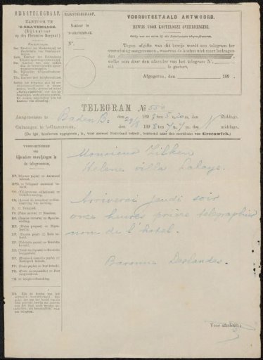Telegram to Philip Zilcken