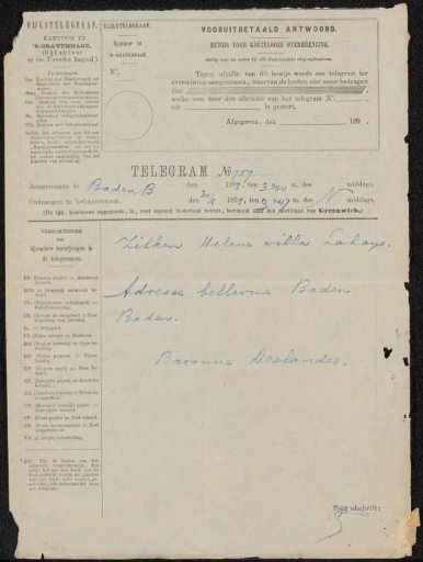 Telegram to Philip Zilcken