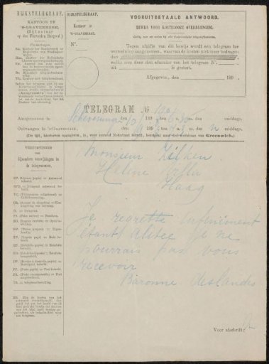 Telegram to Philip Zilcken