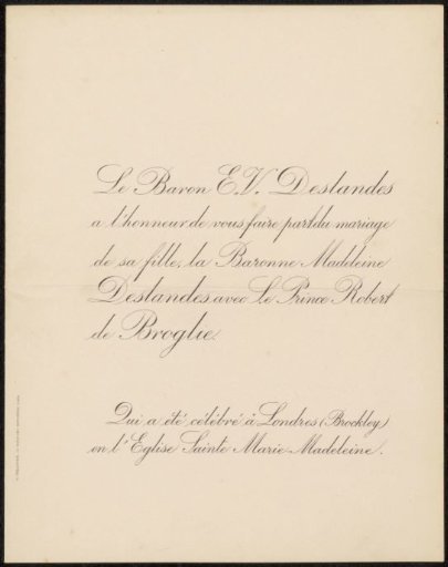 Marriage announcement to Philip Zilcken
