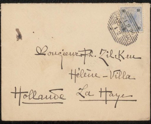 Envelope addressed to Philip Zilcken