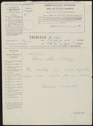 Telegram to Philip Zilcken
