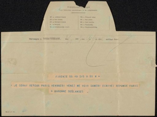 Telegram to Philip Zilcken