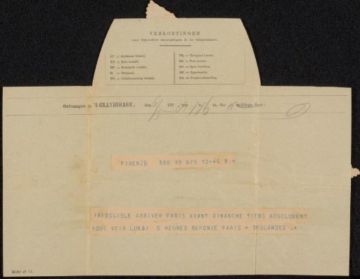 Telegram to Philip Zilcken