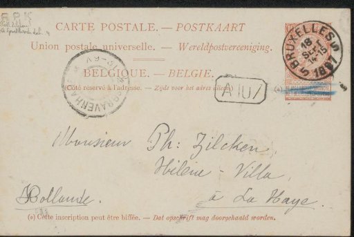 Postcard to Philip Zilcken
