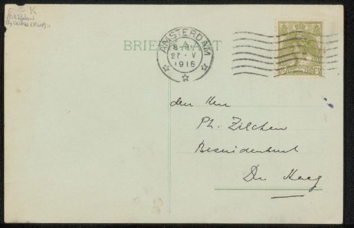Postcard to Philip Zilcken
