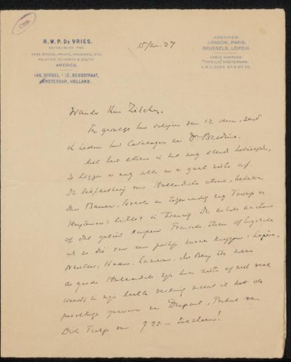 Letter to Philip Zilcken