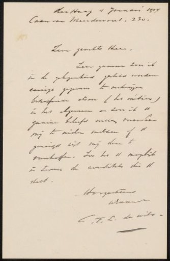 Letter to Philip Zilcken