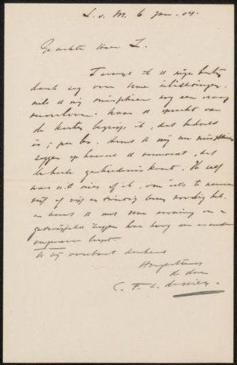 Letter to Philip Zilcken
