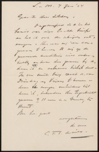 Letter to Philip Zilcken