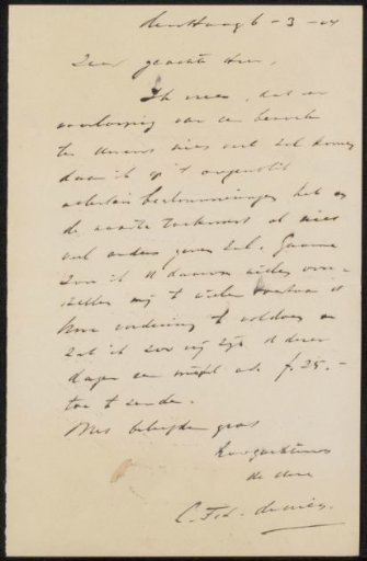 Letter to Philip Zilcken