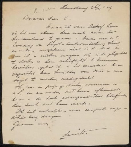 Letter to Philip Zilcken