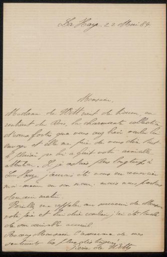 Letter to Philip Zilcken