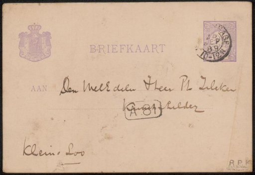 Postcard to Philip Zilcken