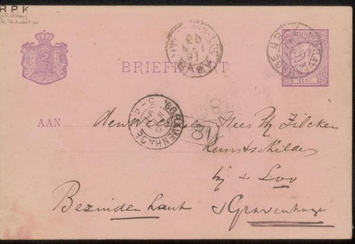 Postcard to Philip Zilcken
