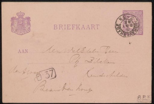 Postcard to Philip Zilcken