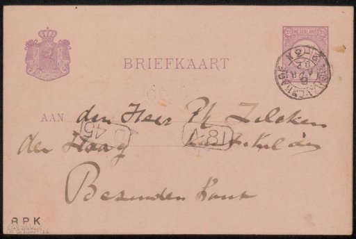 Postcard to Philip Zilcken