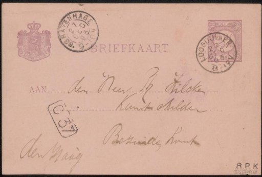 Postcard to Philip Zilcken