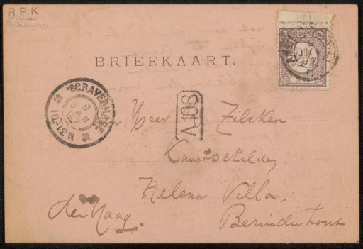 Postcard to Philip Zilcken