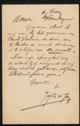 Letter to Philip Zilcken