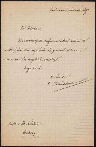 Letter to Philip Zilcken