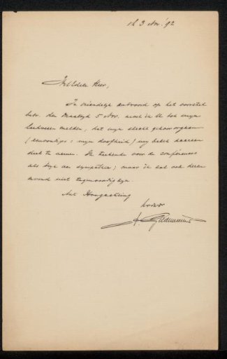 Letter to Philip Zilcken