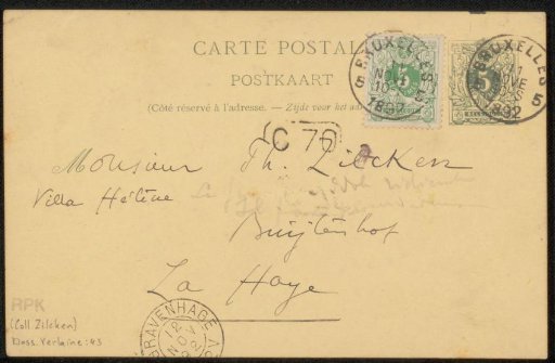 Postcard to Philip Zilcken