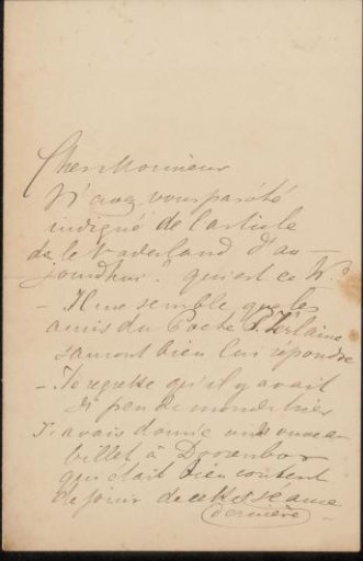 Letter to Philip Zilcken