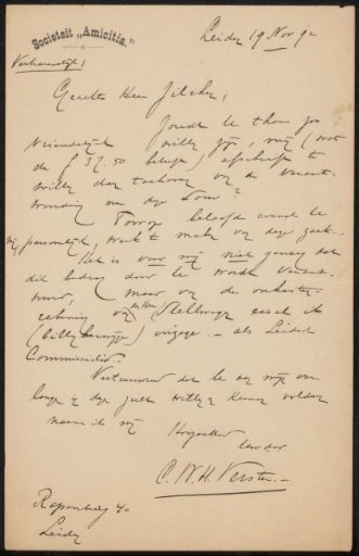 Letter to Philip Zilcken