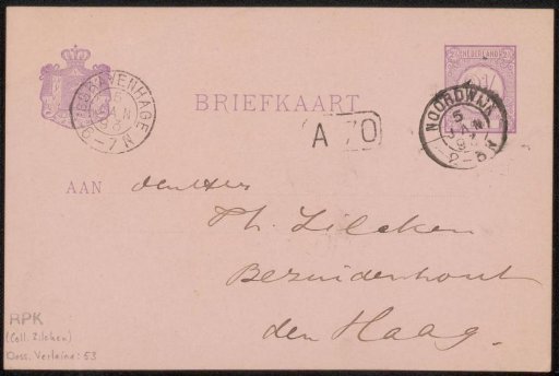 Postcard to Philip Zilcken