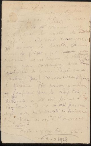 Note from the Philip Zilcken archive
