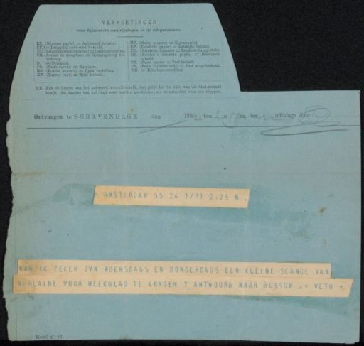 Telegram to Philip Zilcken