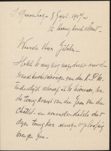 Letter to Philip Zilcken