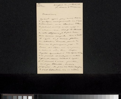 Letter to Philip Zilcken